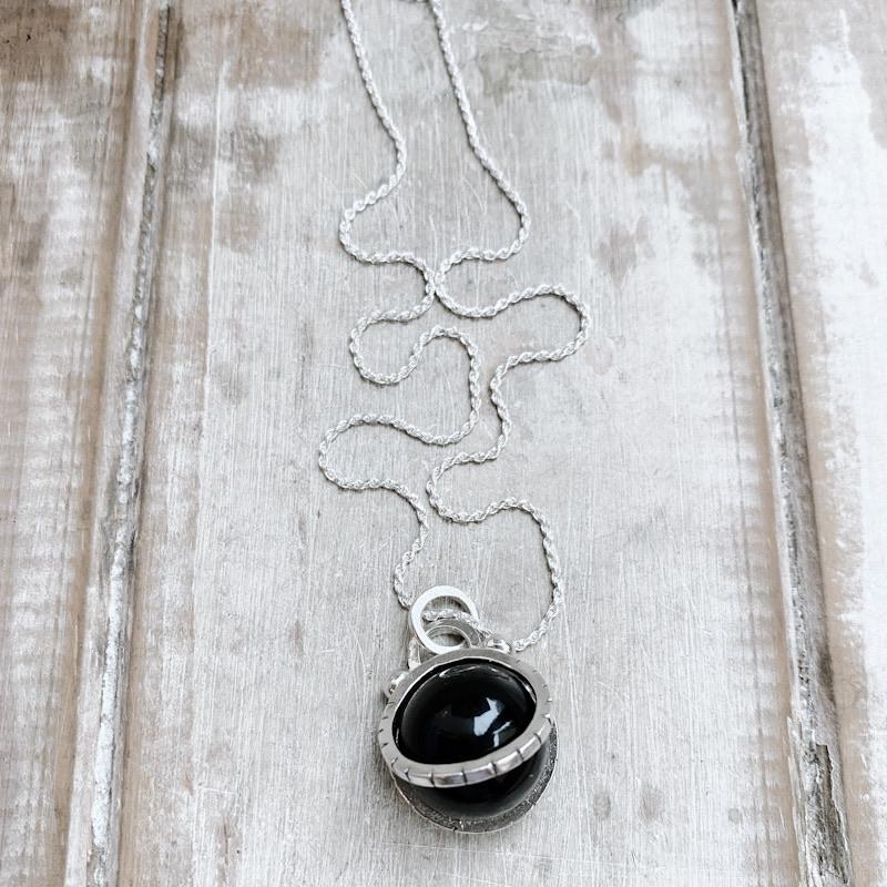 Collar Halo Antiestress Obsidiana "XS"