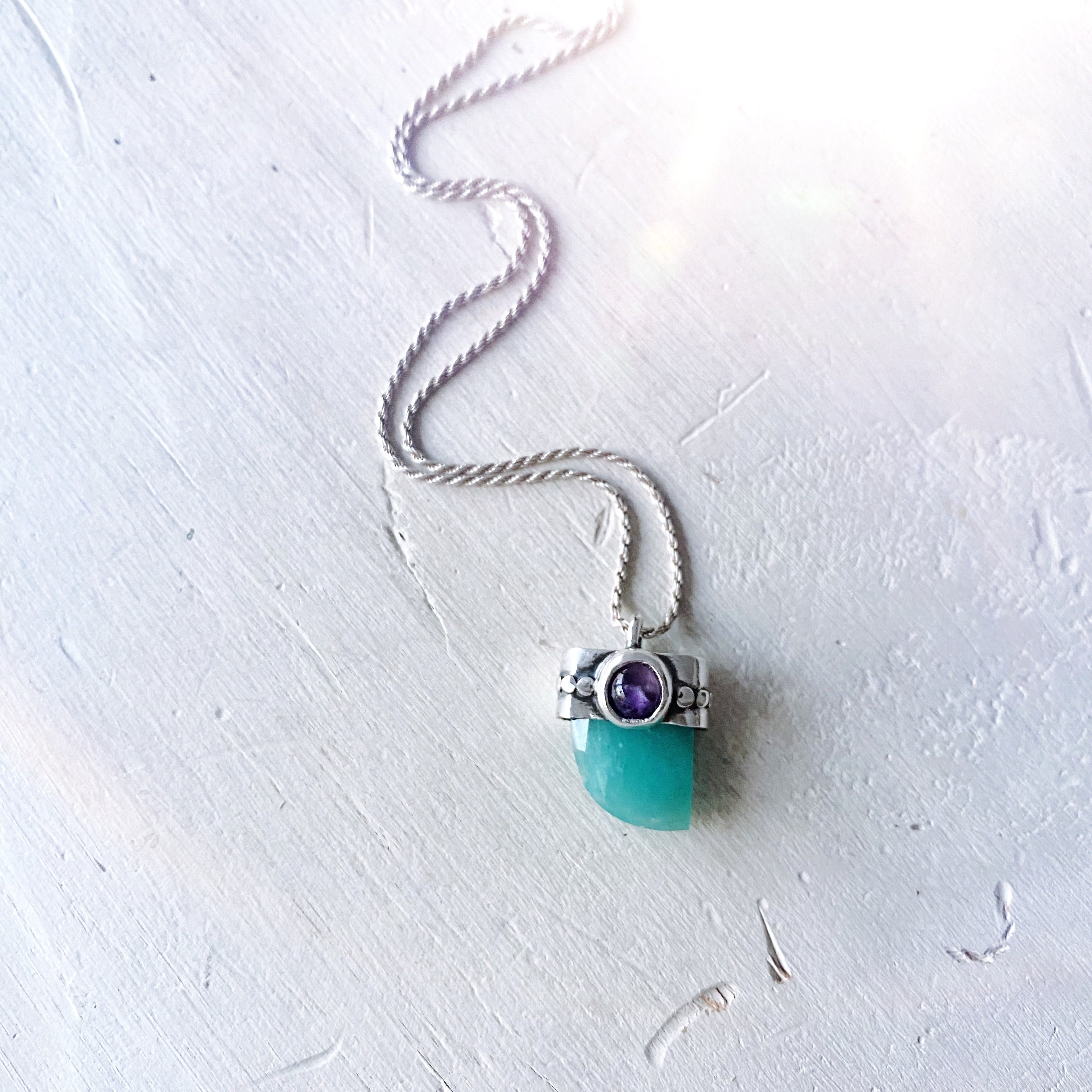Colgante Cuerno Stone Amatista “M” + Piedra a elección
