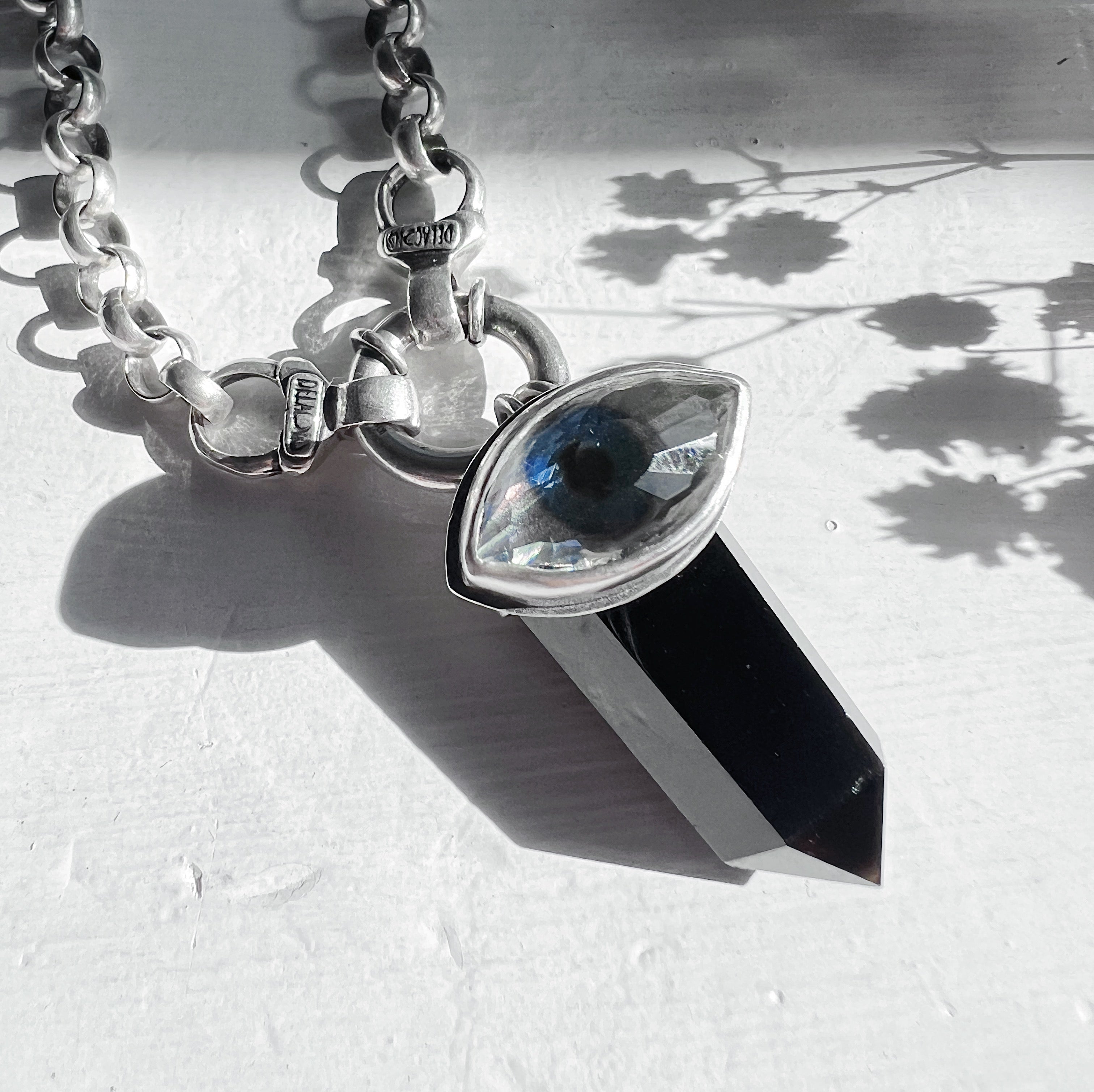 Colgante Punta Onix Medium Azul  “A”