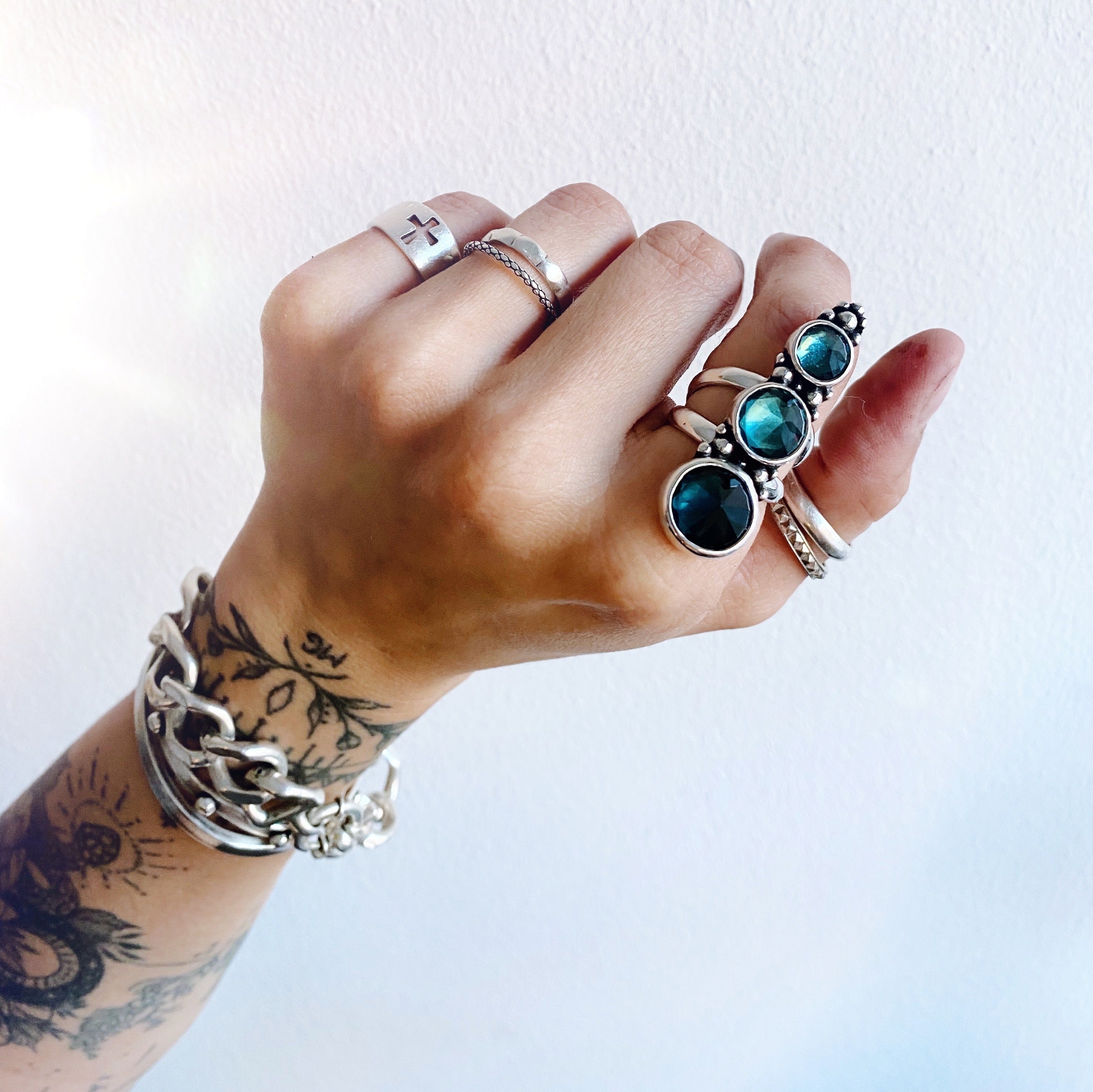 Anillo Degrade Topacio London Blue Spike