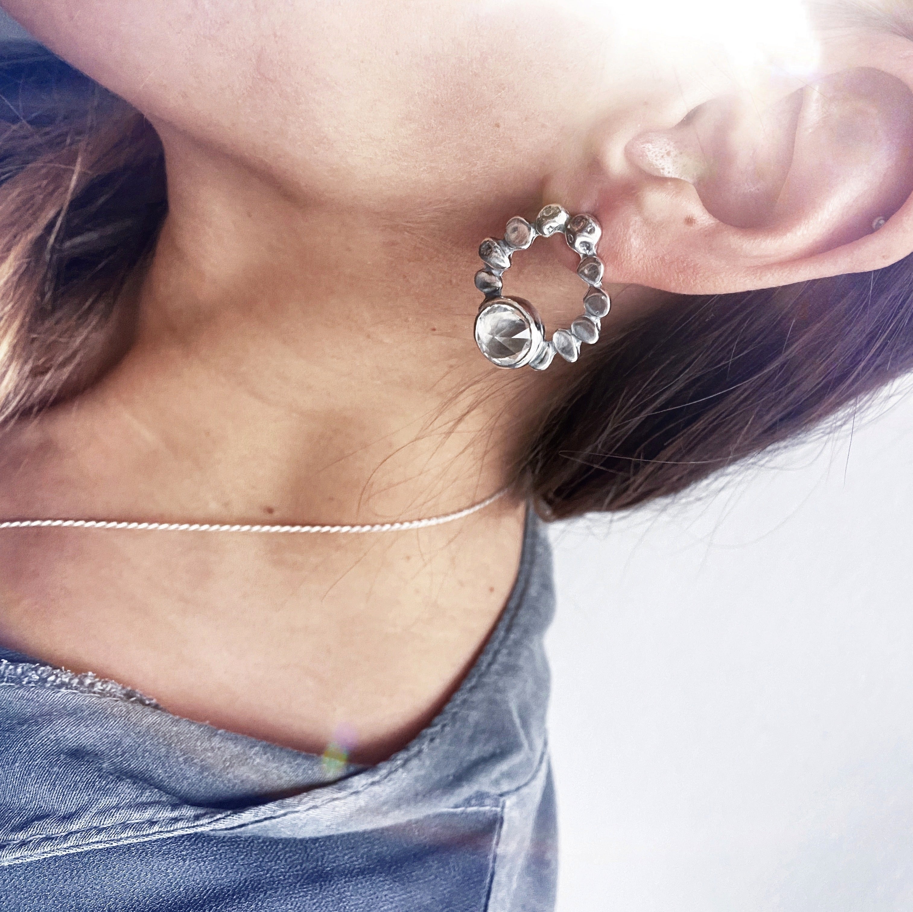 Aros Noria Topacio Blanco Spike