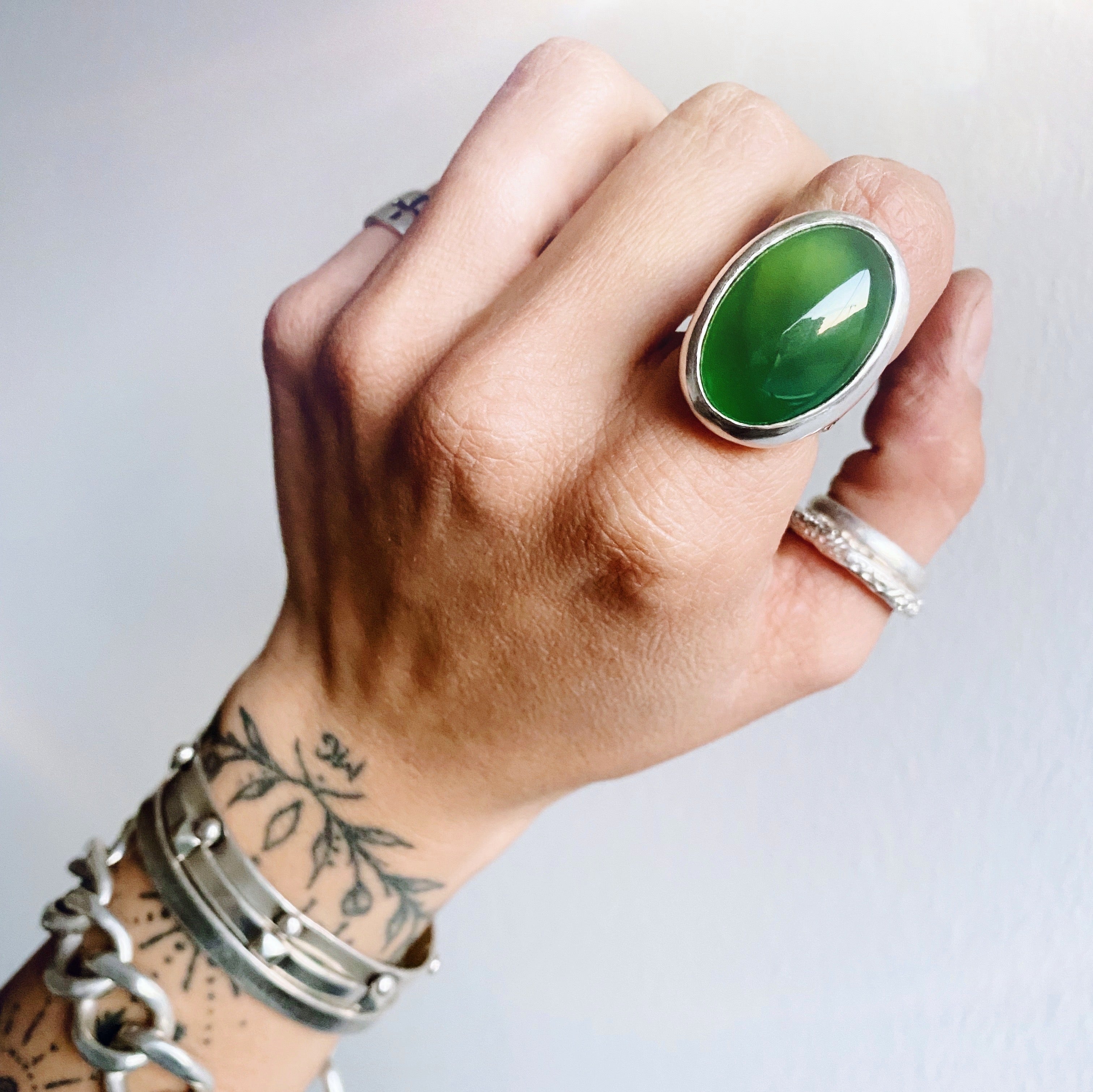 Anillo Flamenco Vintage Onix Verde