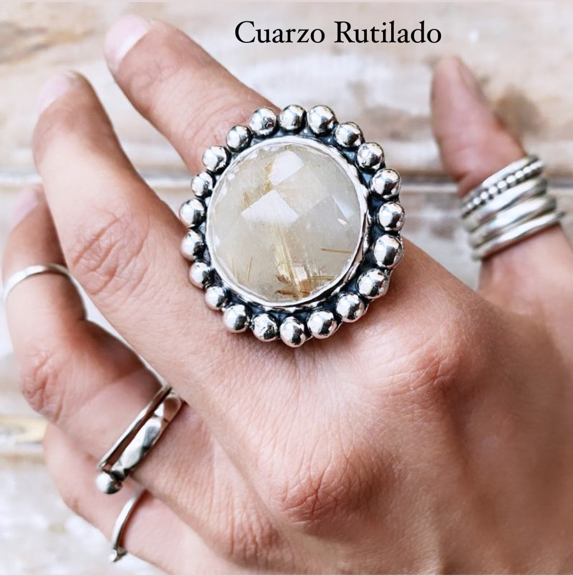 Anillo Big Flower / Piedra a elección