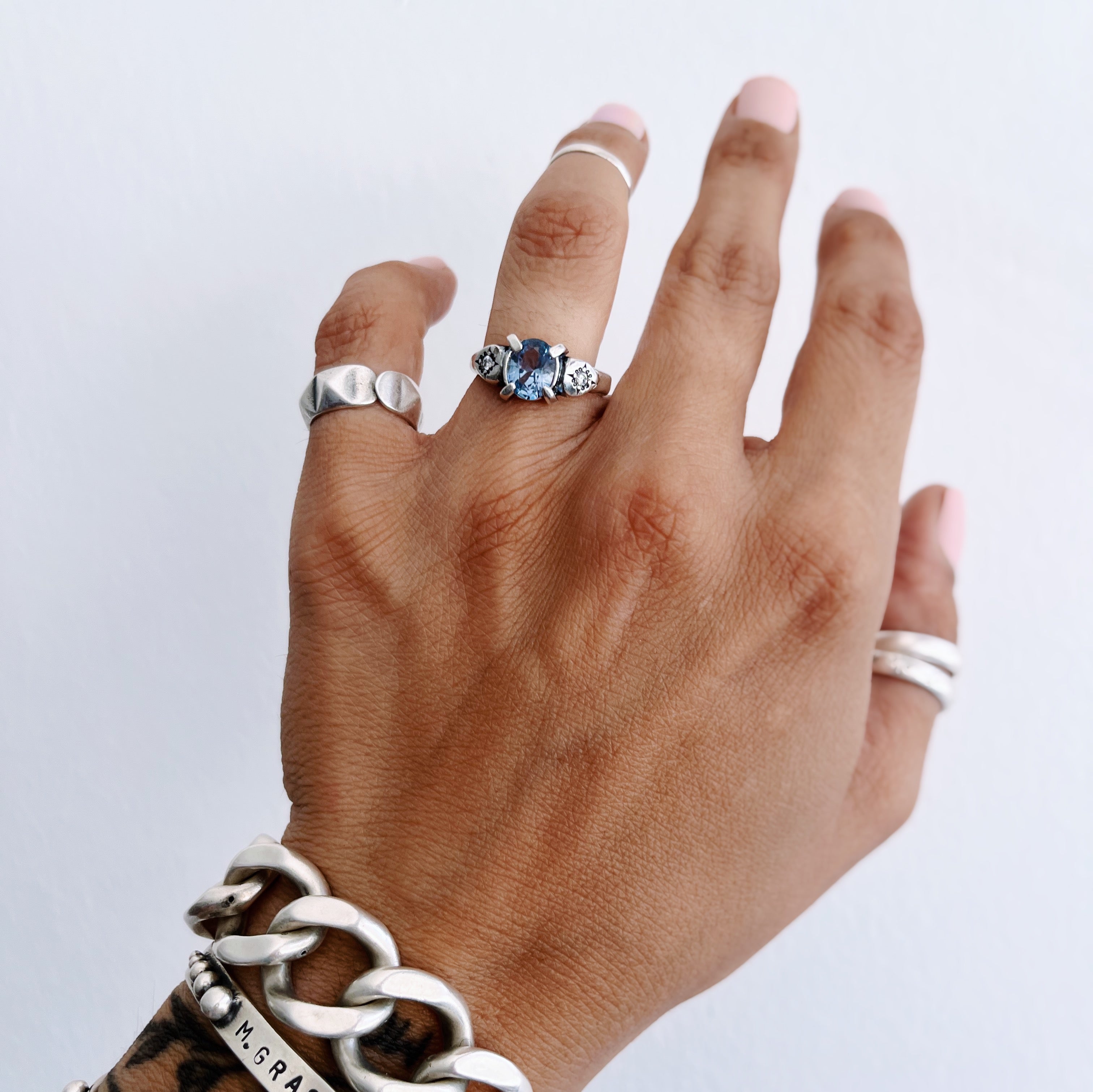 Anillo Lourdes Sky Blue