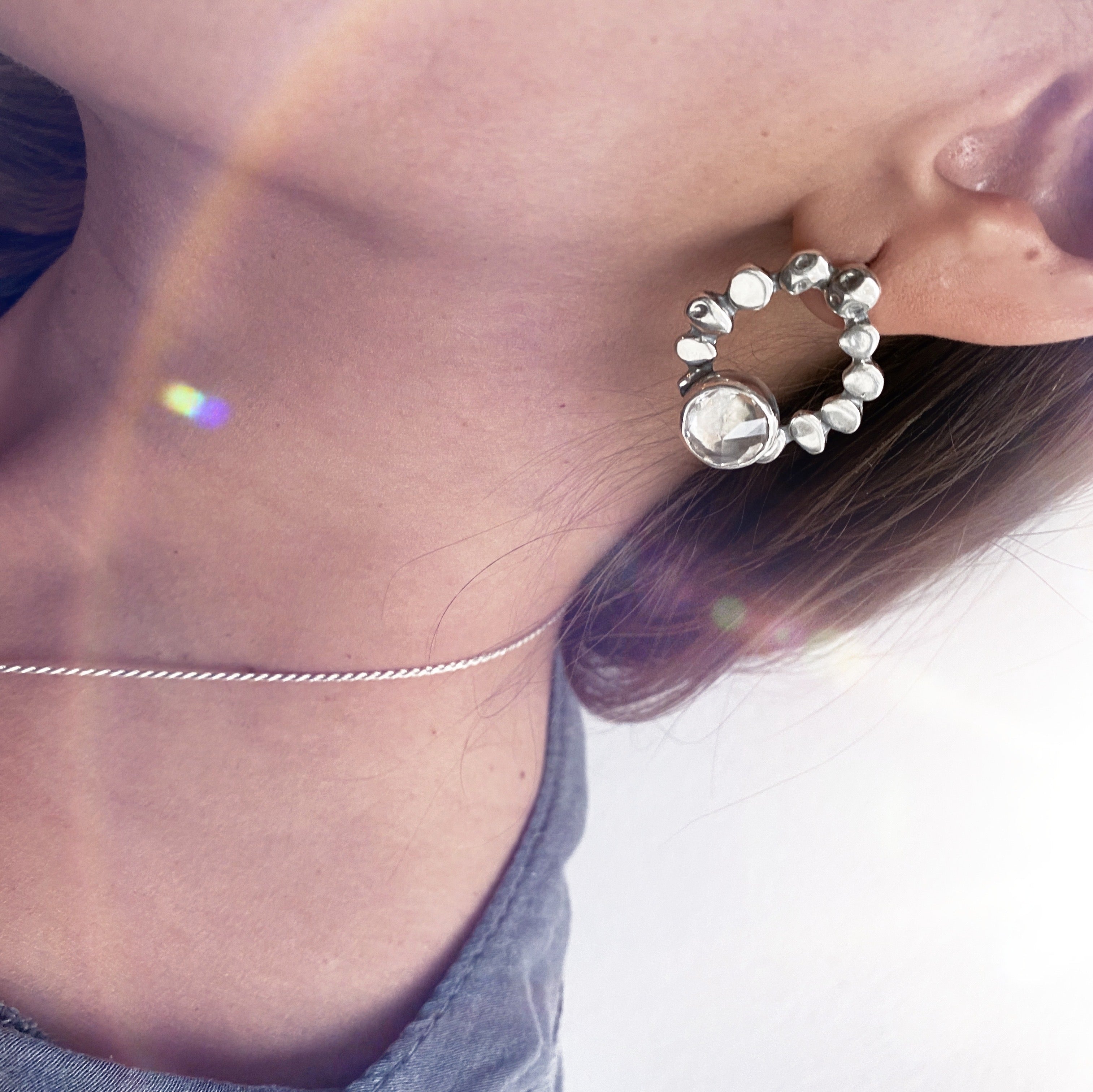 Aros Noria Topacio Blanco Spike