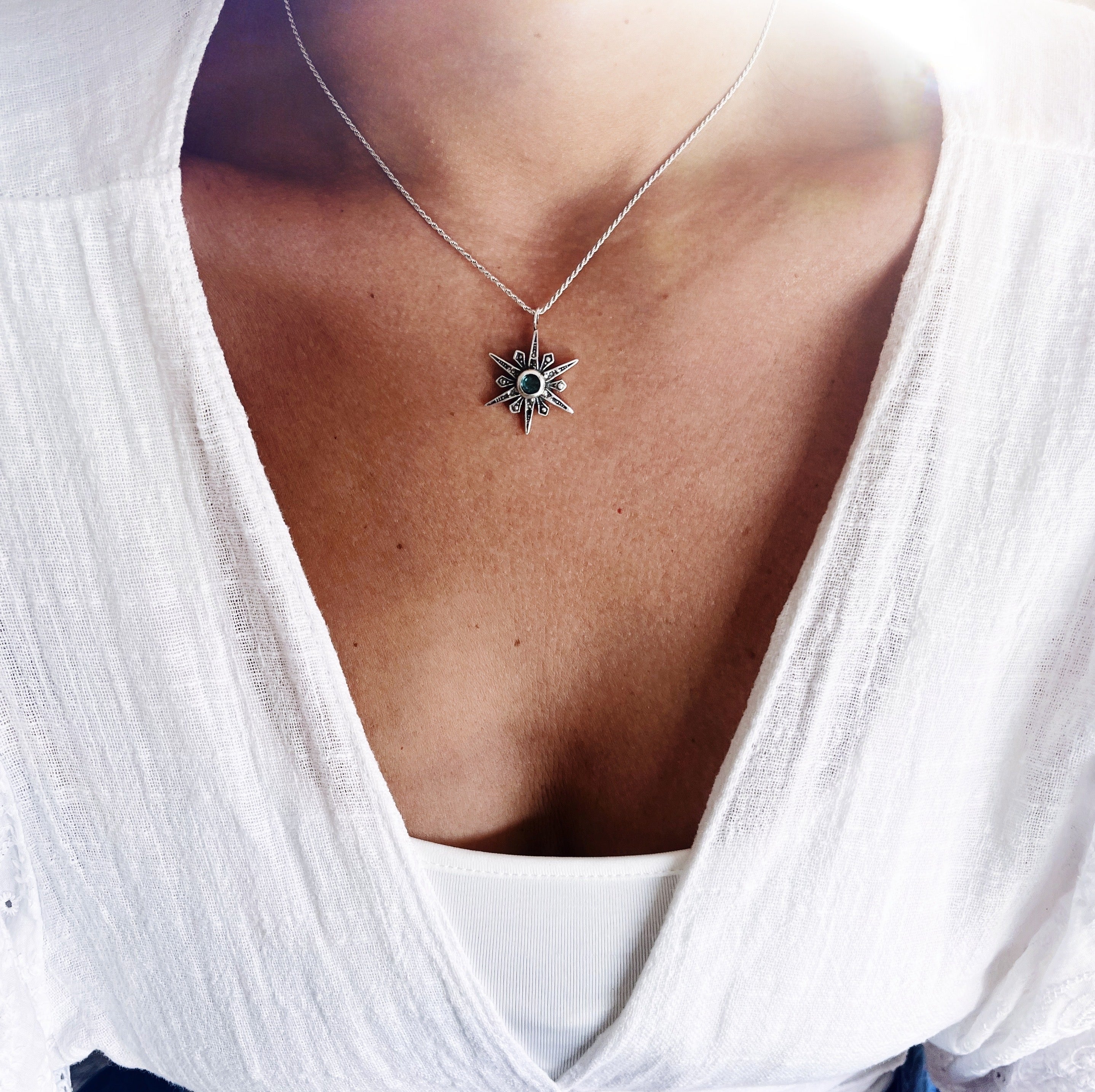 Colgante Estrella Maria Topacio London Blue
