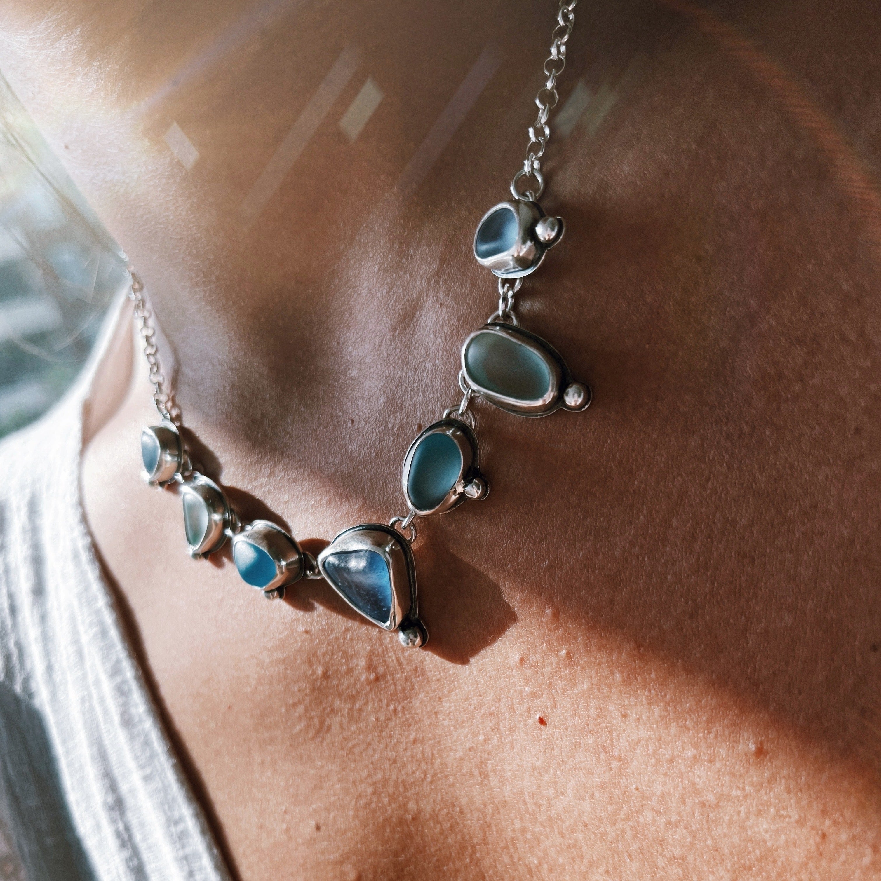 Collar Blue Positano - Sea Glass