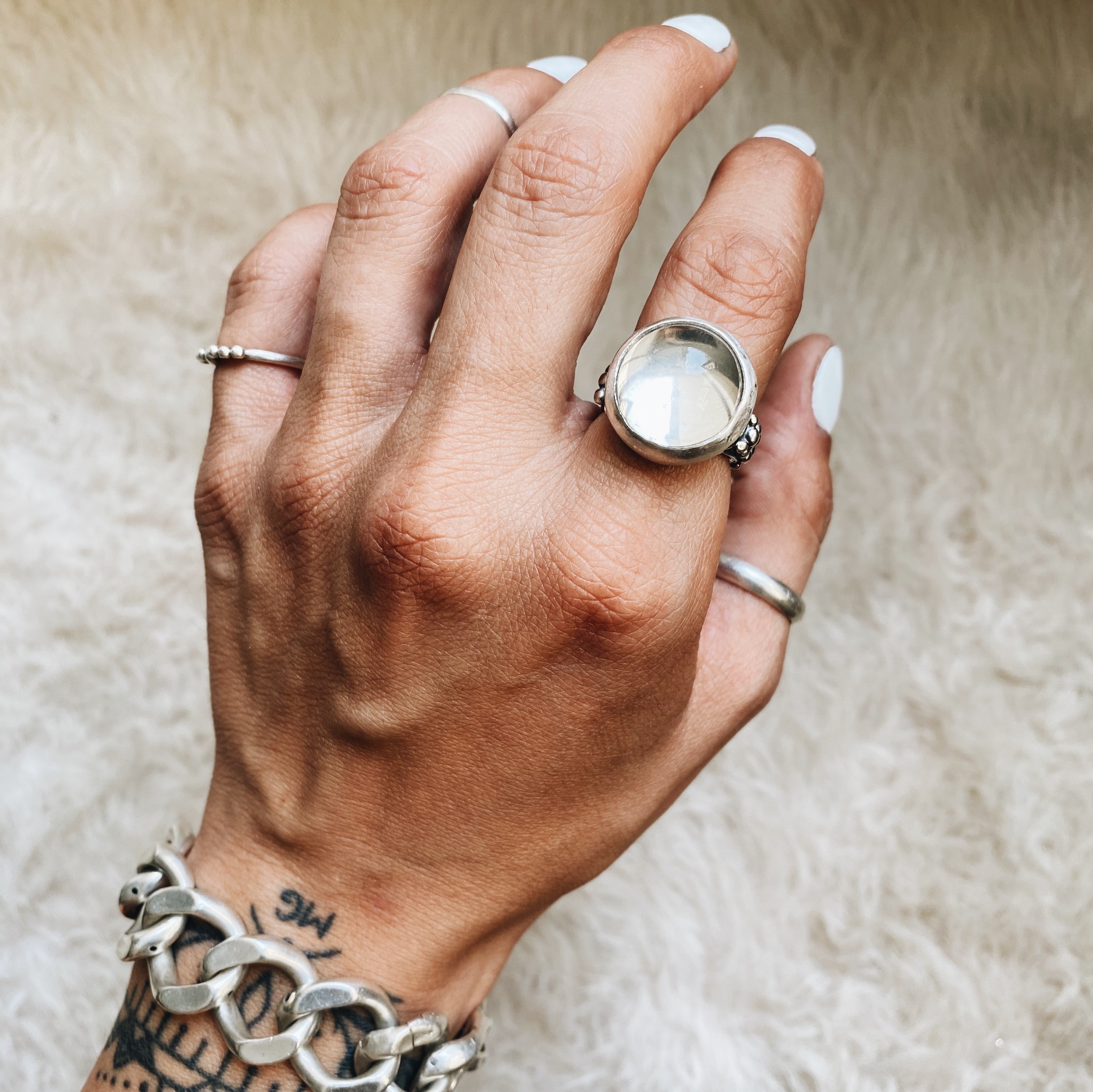 Anillo Lunar Moon Domo Cristal