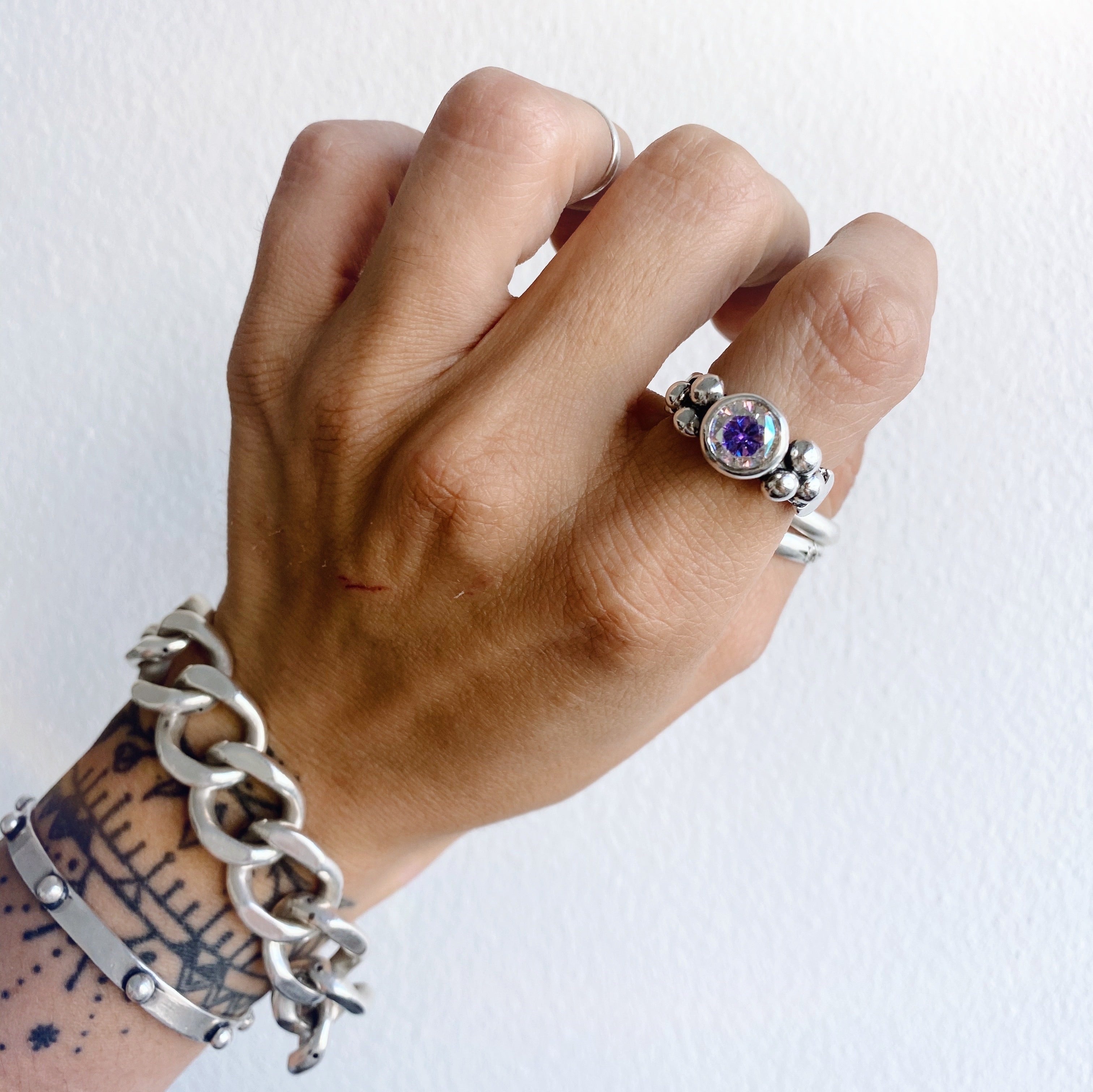 Anillo Elisa Lunar Cristal Aurora