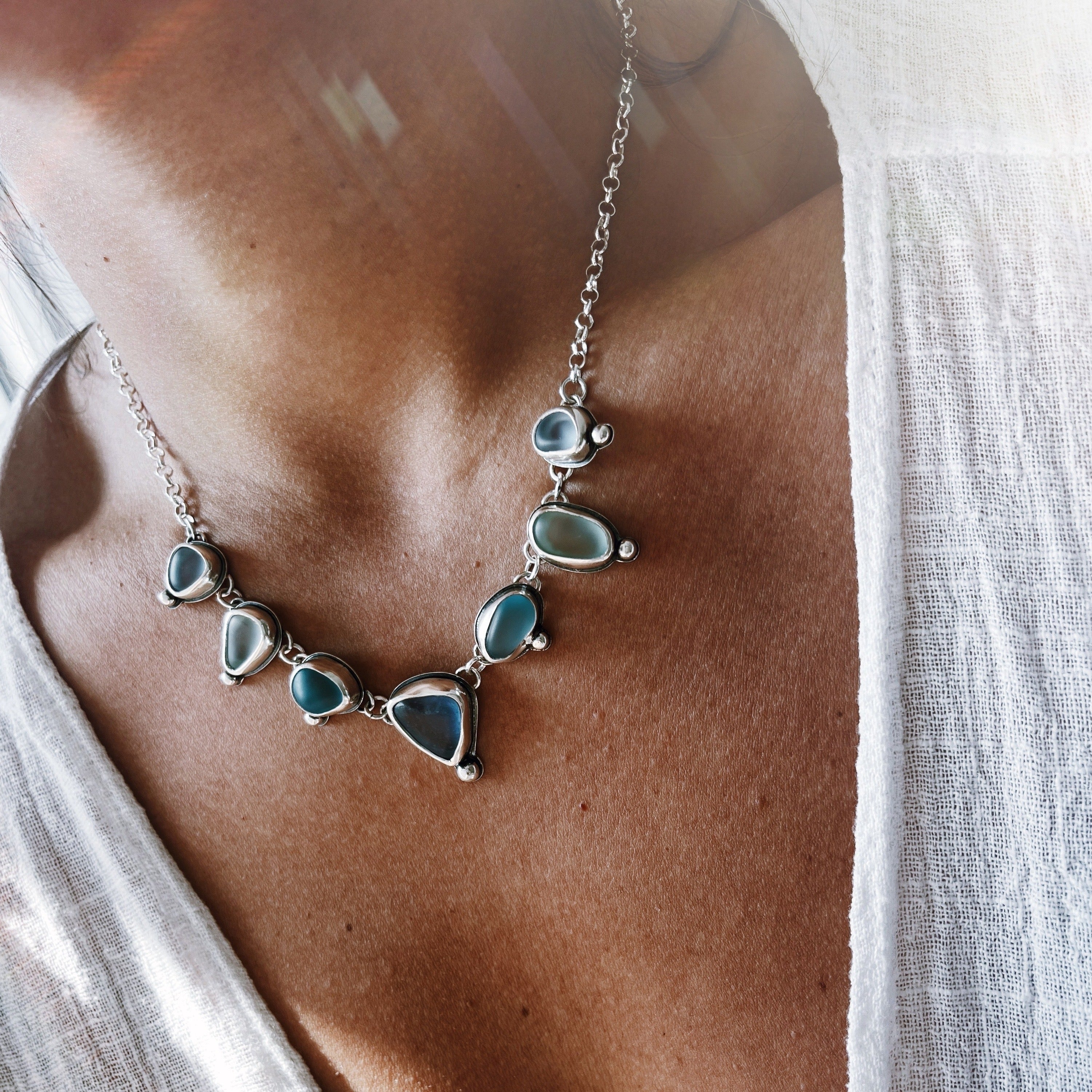 Collar Blue Positano - Sea Glass