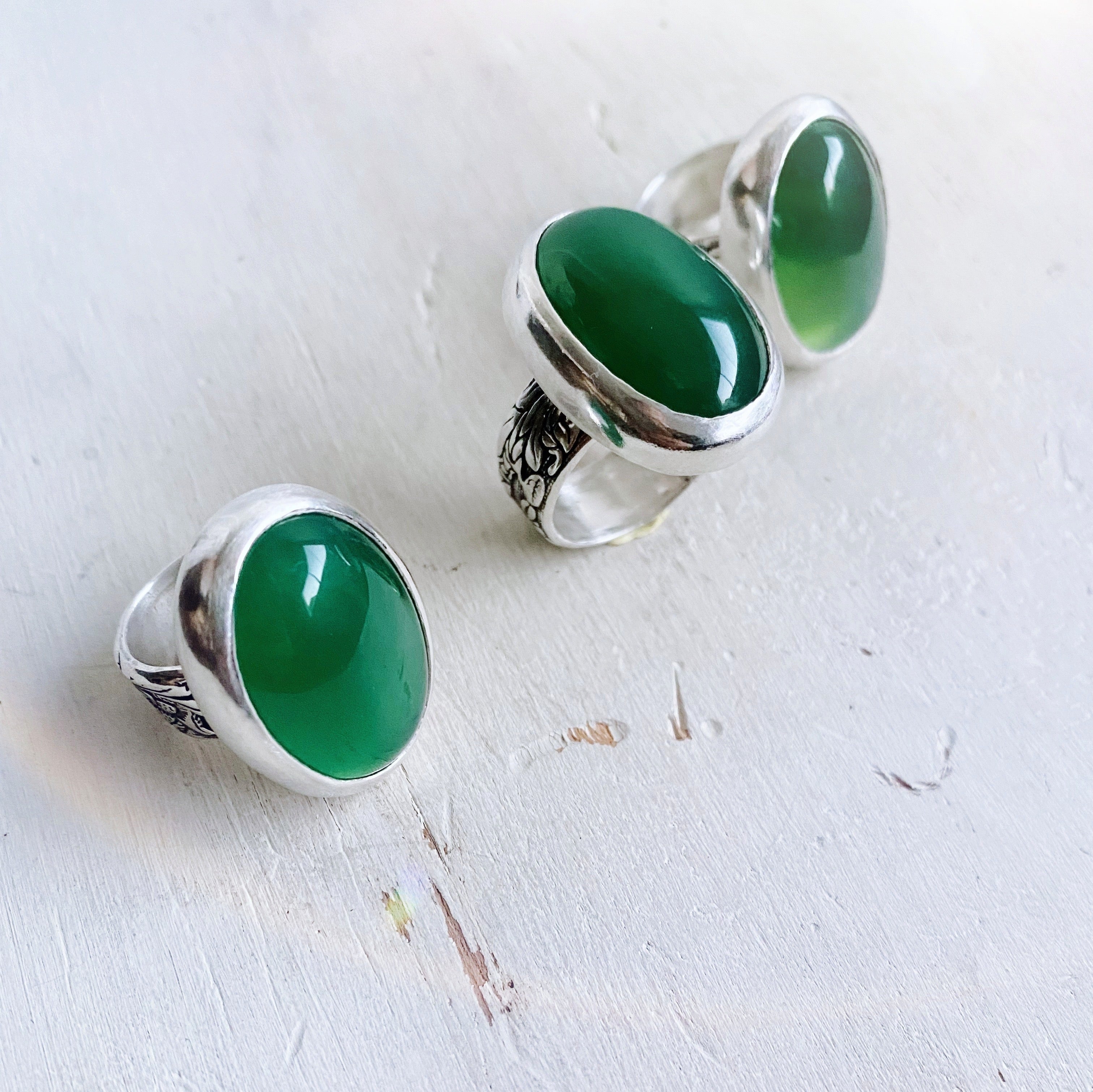 Anillo Flamenco Vintage Onix Verde