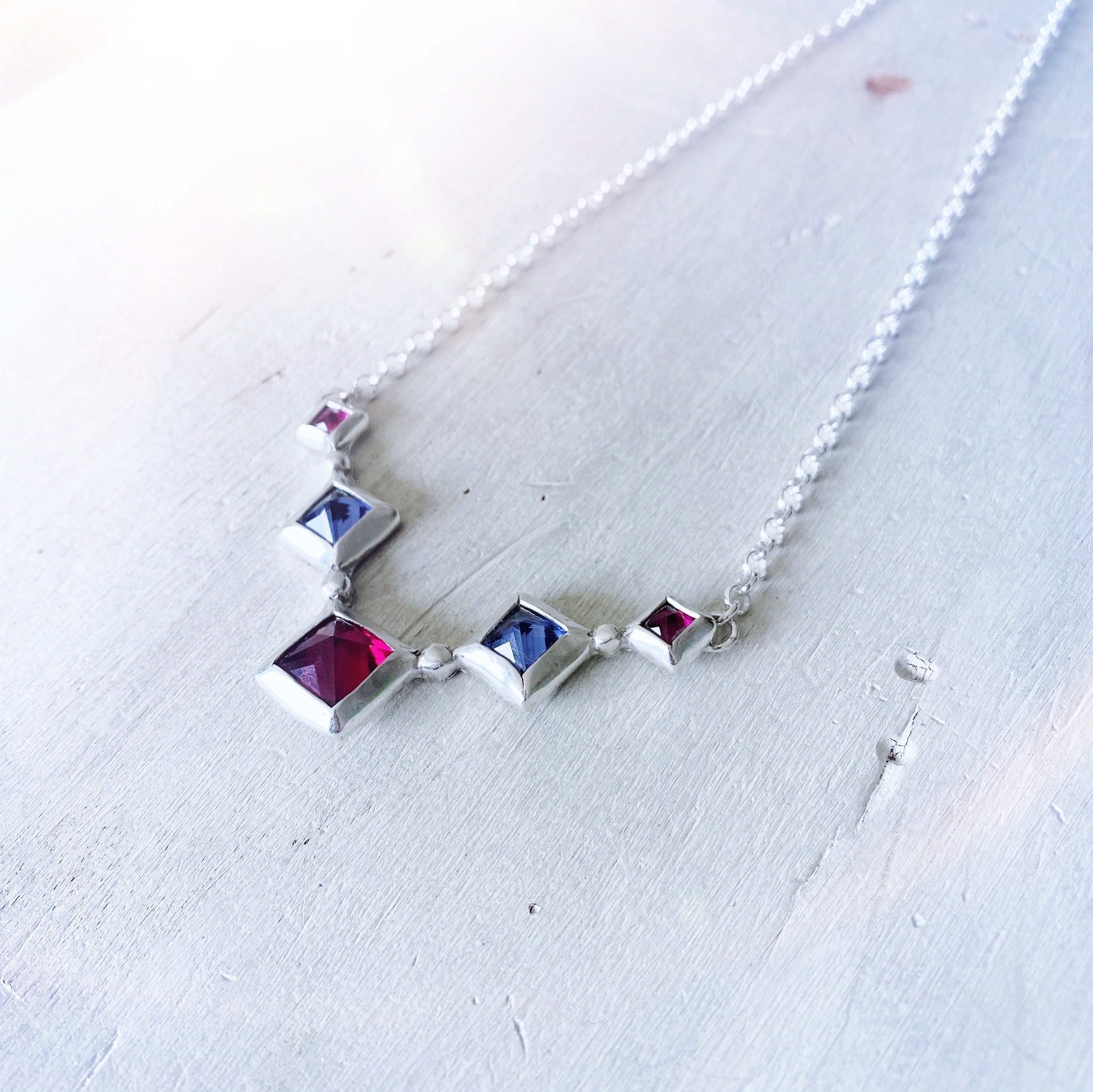 Collar Kelim Afgano  - Rubí y Tanzanita
