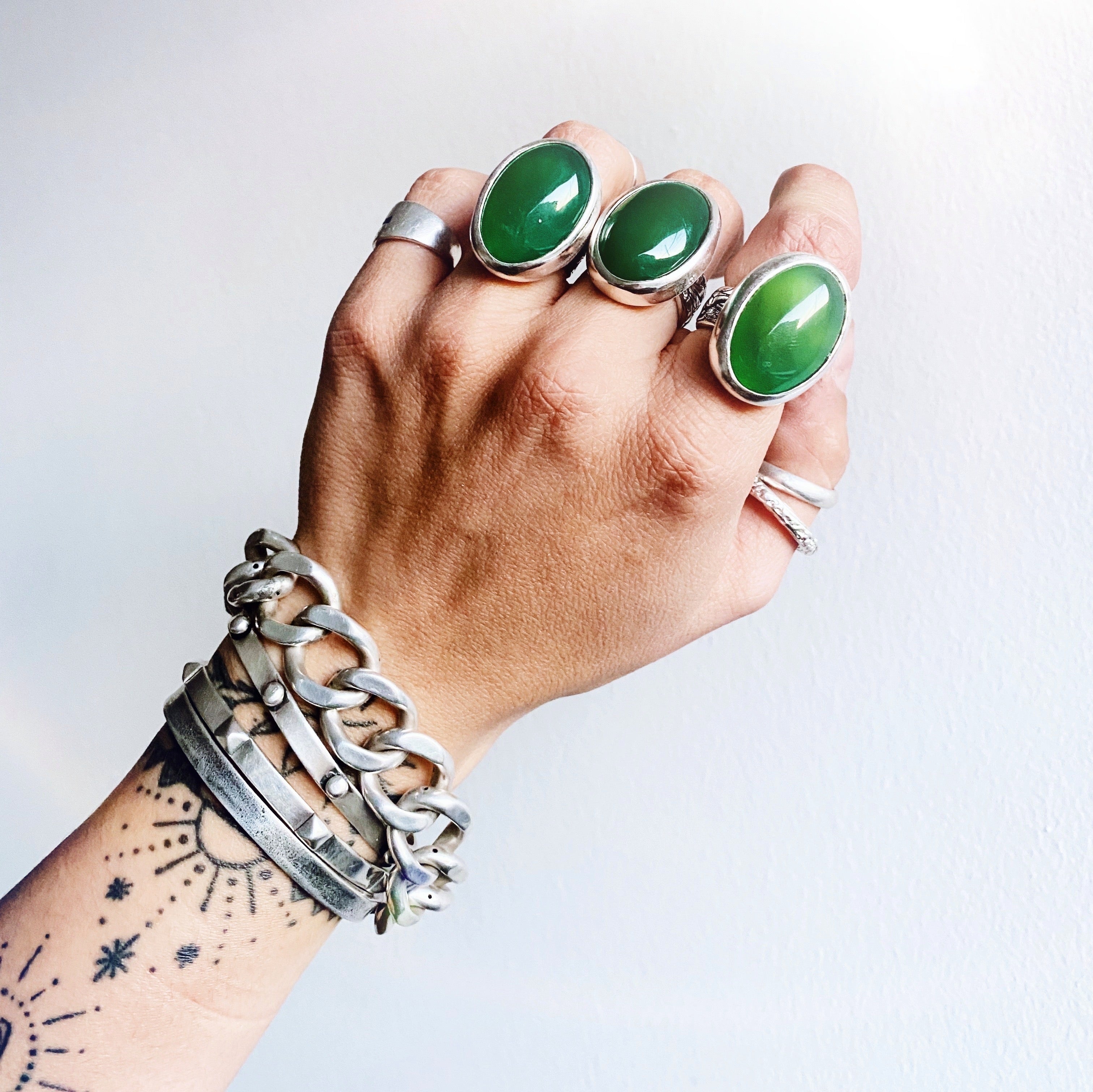 Anillo Flamenco Vintage Onix Verde