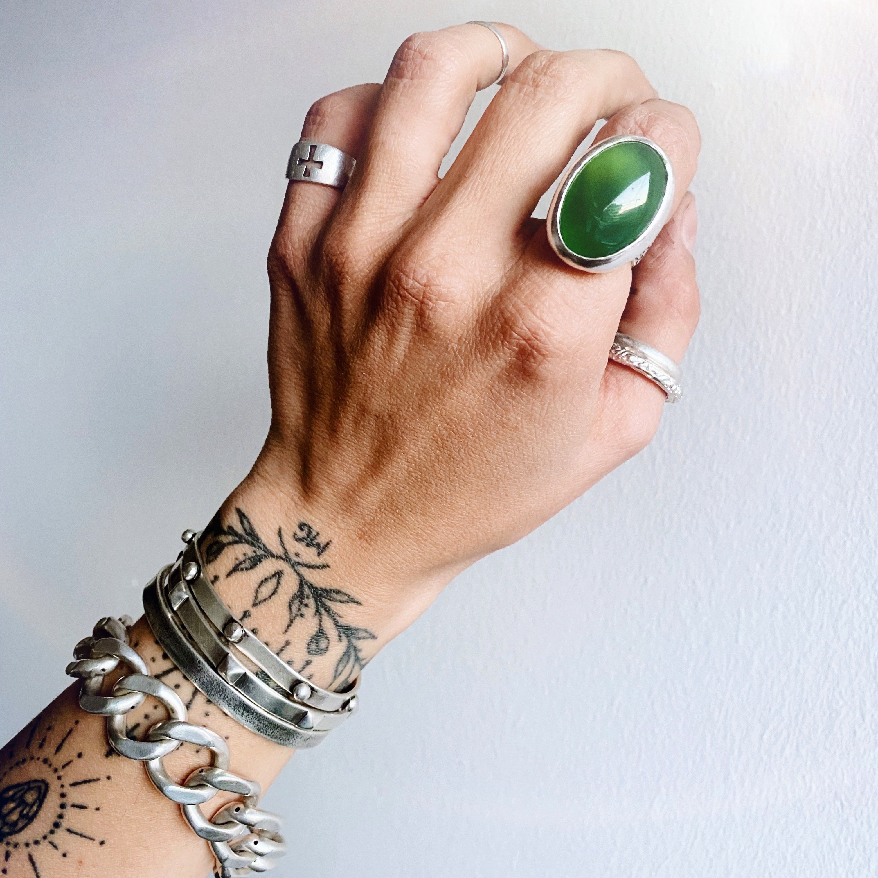 Anillo Flamenco Vintage Onix Verde