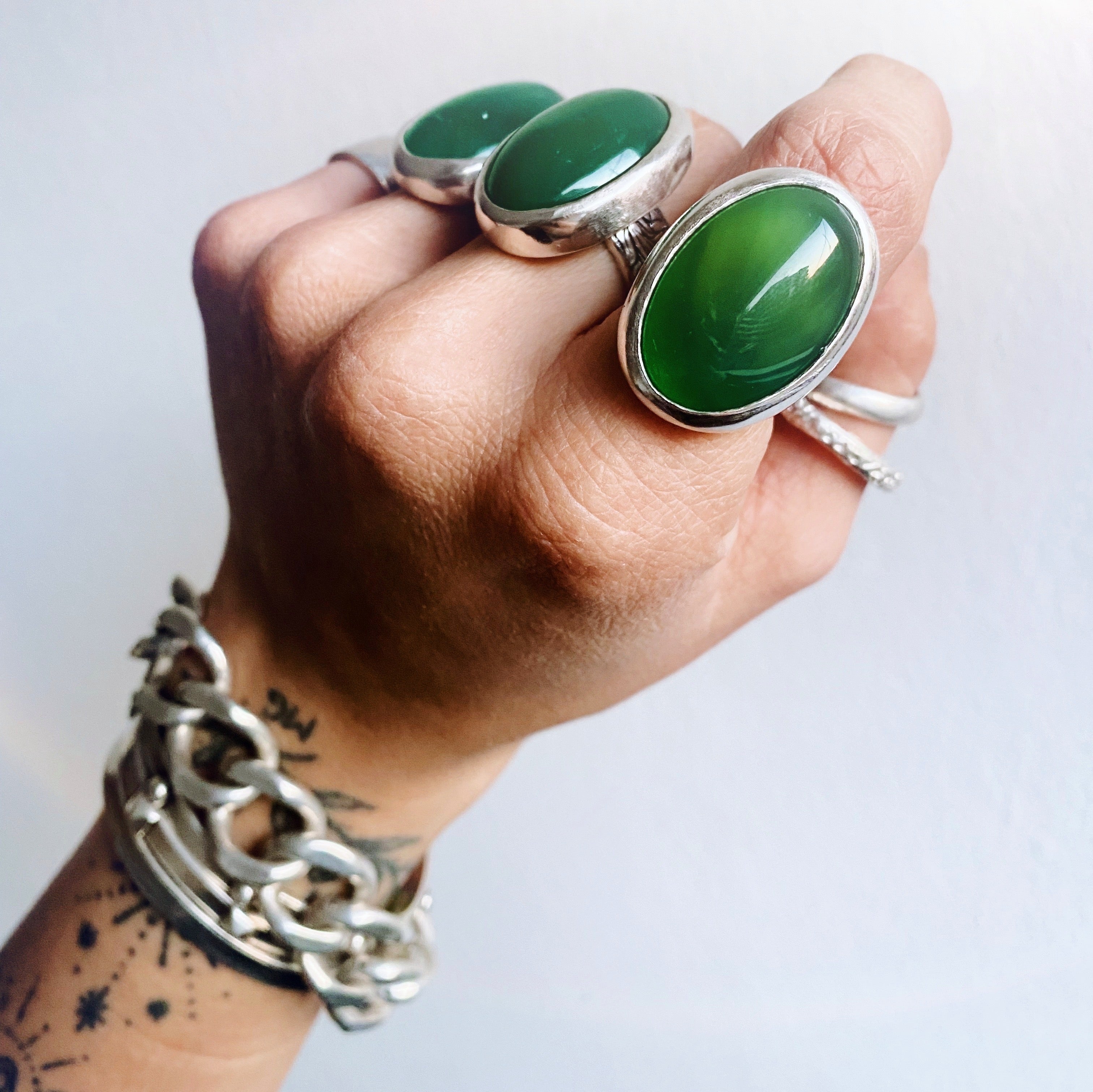 Anillo Flamenco Vintage Onix Verde