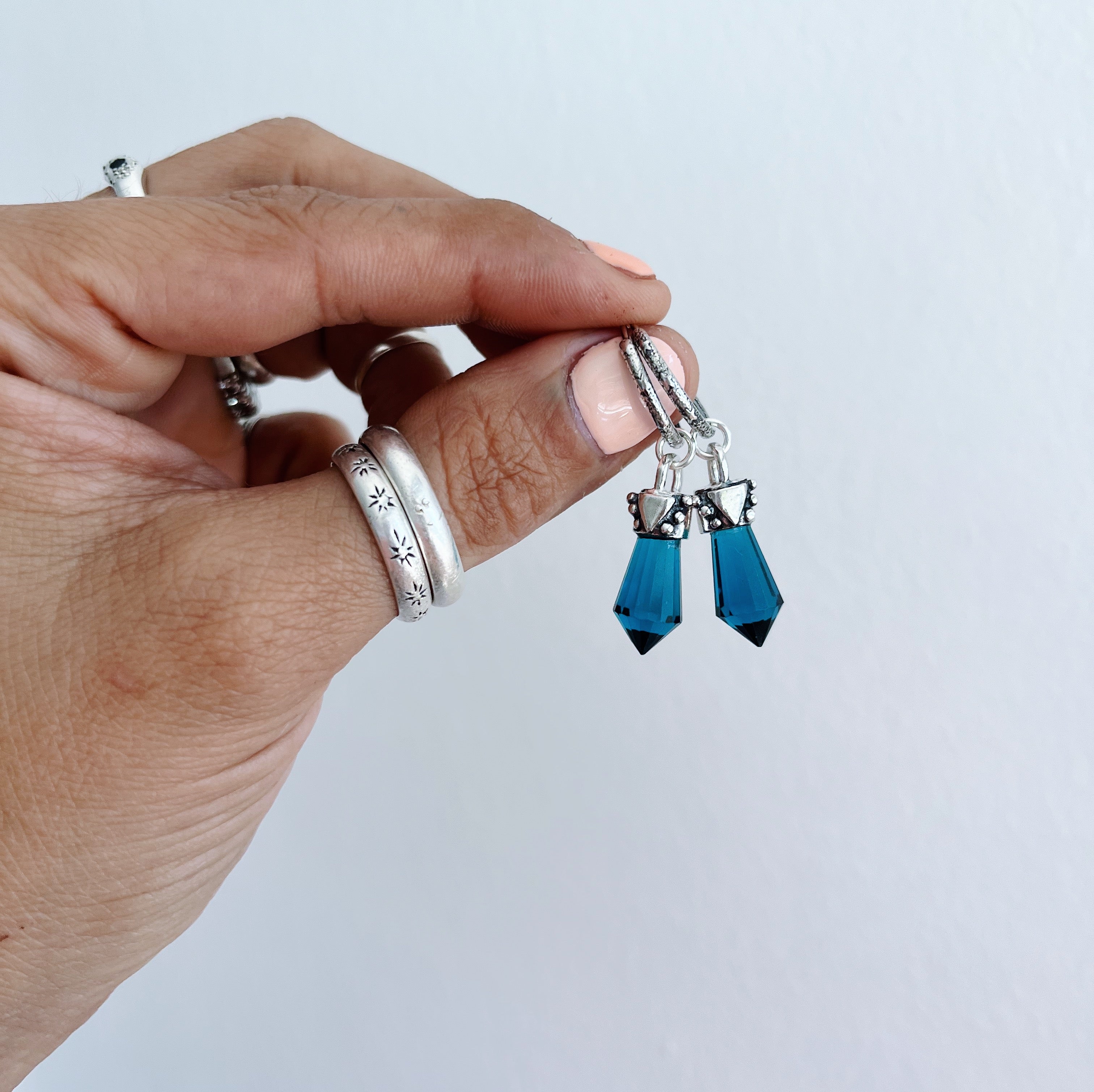 Aros Mini Pendulo Geo / piedra a elección